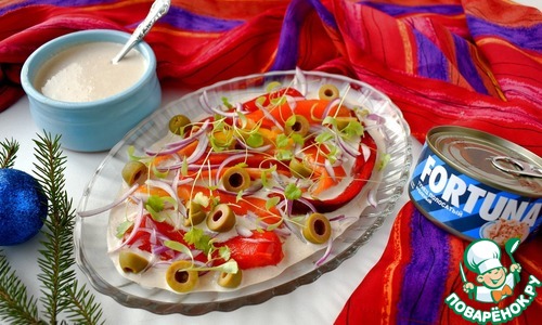 Запеченные перцы с соусом тоннато Запеченные перцы с соусом тоннато