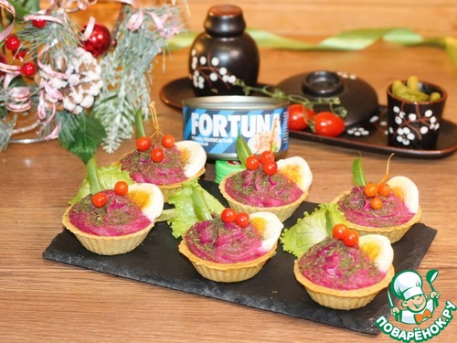 Желейная шуба в тарталетках Желейная шуба в тарталетках