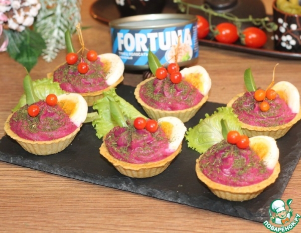 Желейная шуба в тарталетках Желейная шуба в тарталетках