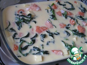 Фриттата с лососем и шпинатом