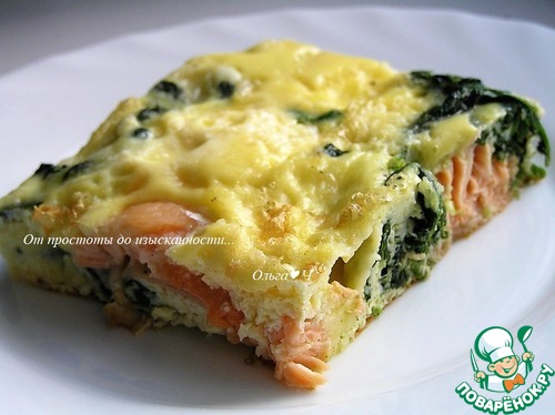 Фриттата с лососем и шпинатом