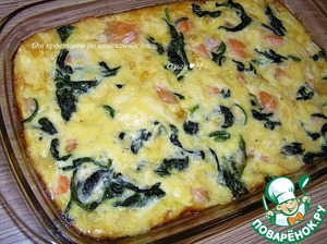 Фриттата с лососем и шпинатом