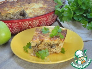 Капустная запеканка с фаршем и грибами