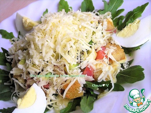 Салат "Цезарь" с семгой