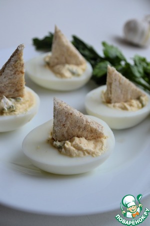 Закуска "Парусники" из яиц