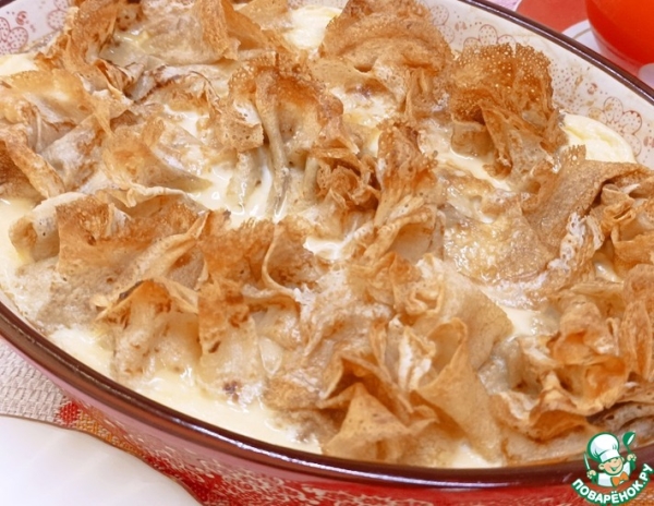 Блинная запеканка с творогом и вишней Блинная запеканка с творогом и вишней