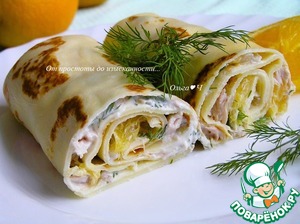 Блинчики с курицей и апельсином