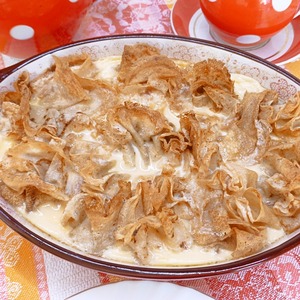 Блинная запеканка с творогом и вишней Блинная запеканка с творогом и вишней