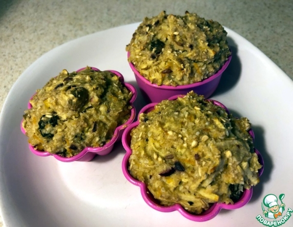Овсяные маффины с яблоком и клюквой