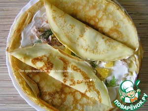 Блинчики с курицей и апельсином