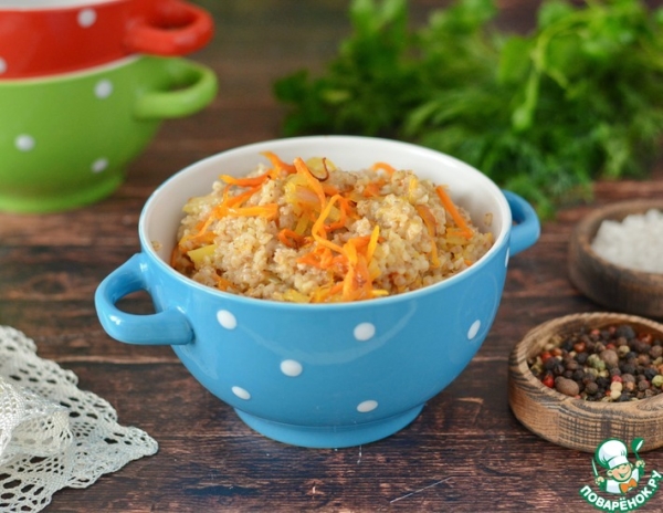 Дроблёная полба с морковью и луком