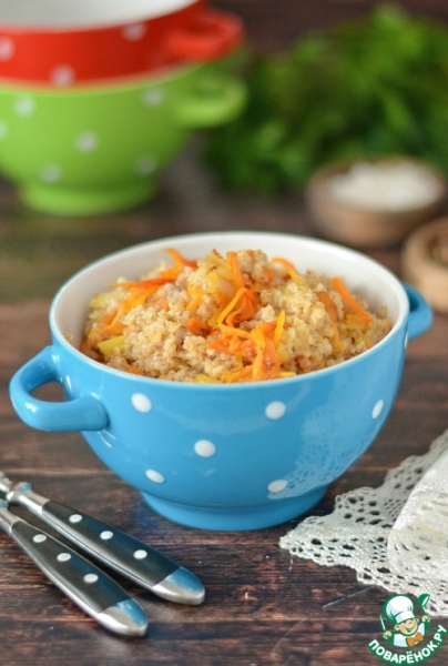 Дроблёная полба с морковью и луком