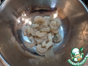 Салат "Цезарь с креветками темпура"