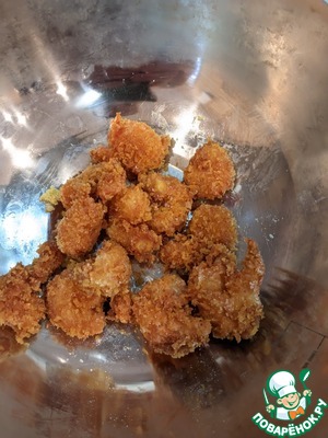 Салат "Цезарь с креветками темпура"