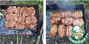 Свиные стейки на углях Свиные стейки на углях