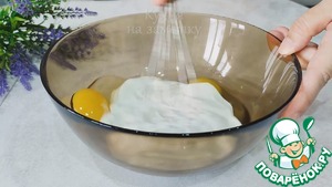 Заливной пирог с пекинской капустой и ветчиной Заливной пирог с пекинской капустой и ветчиной