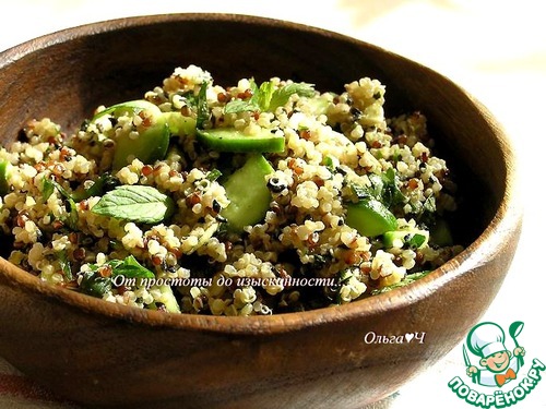 Мятный салат из киноа с зеленью Мятный салат из киноа с зеленью