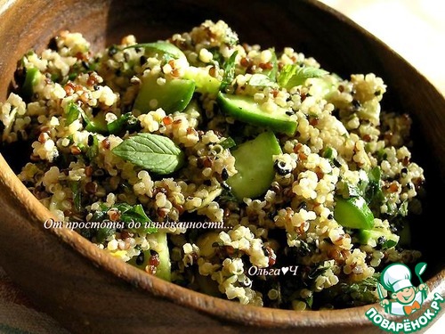 Мятный салат из киноа с зеленью Мятный салат из киноа с зеленью