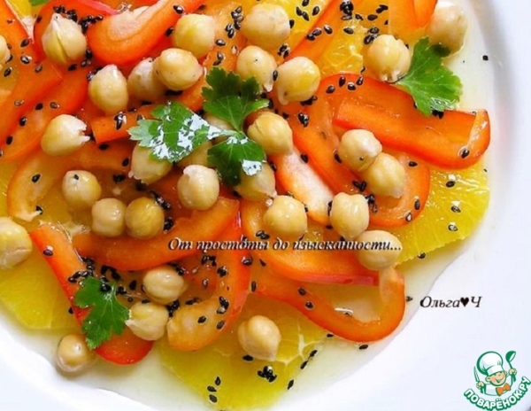 Салат с нутом и апельсином