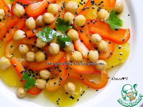 Салат с нутом и апельсином