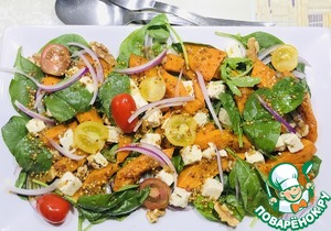 Салат с тыквой, шпинатом и заправкой Шерри Салат с тыквой, шпинатом и заправкой Шерри