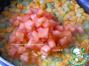 Жареный картофель с овощным рагу Жареный картофель с овощным рагу