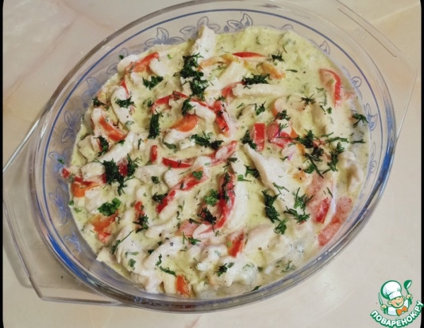 Куриное филе с перцем в сливках Куриное филе с перцем в сливках