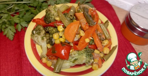 Овощной гарнир с брокколи и кукурузой Овощной гарнир с брокколи и кукурузой