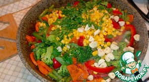Овощной гарнир с брокколи и кукурузой Овощной гарнир с брокколи и кукурузой