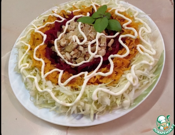 Салат овощной с куриным филе Салат овощной с куриным филе