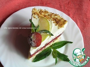 Торт-мороженое с безе и малиной