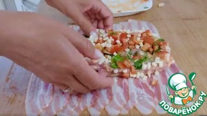 Мясо в беконе с сочной начинкой Мясо в беконе с сочной начинкой
