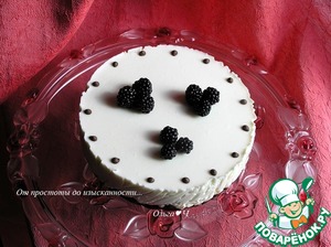 Творожно-зефирный торт с вишней