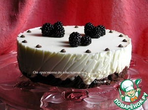 Творожно-зефирный торт с вишней