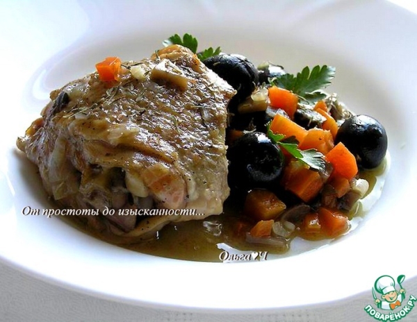 Курица с грибами и маслинами Курица с грибами и маслинами