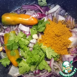 Омлет с карри и сальсой Омлет с карри и сальсой