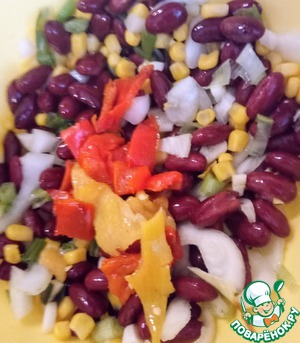 Салат с фасолью и кукурузой Салат с фасолью и кукурузой