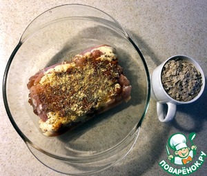 Запеченные куриные бедра с рисовыми хлопьями