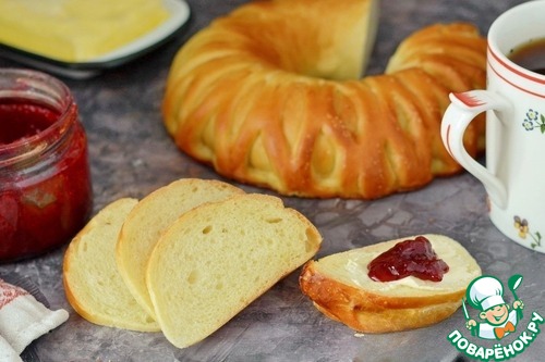 Сдобный калач на сливках Сдобный калач на сливках