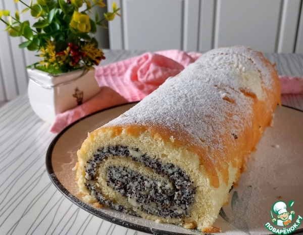 Рулет с творогом и маком Рулет с творогом и маком