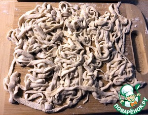 Домашняя лапша с добавлением тофу Домашняя лапша с добавлением тофу