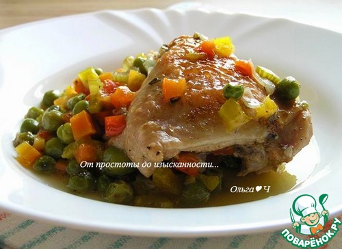 Курица в соусе из зеленого горошка Курица в соусе из зеленого горошка