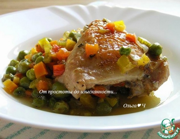 Курица в соусе из зеленого горошка Курица в соусе из зеленого горошка