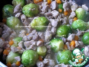 Рагу из индейки с брюссельской капустой