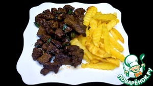 Сочная говяжья печень с луком