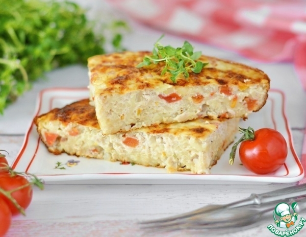 Запеканка из куриного фарша с вермишелью Запеканка из куриного фарша с вермишелью