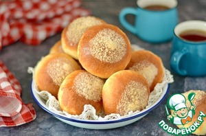 Булочки сахарные из ночного теста Булочки сахарные из ночного теста