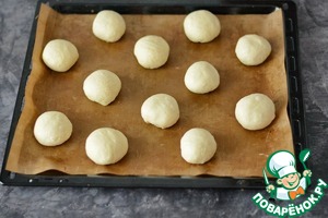 Булочки сахарные из ночного теста Булочки сахарные из ночного теста