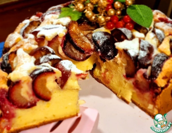 Пирог со сливами " Осенний поцелуй " Пирог со сливами " Осенний поцелуй "