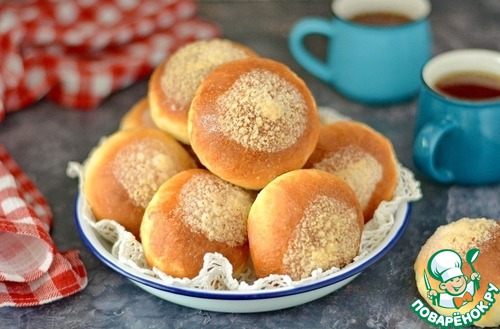 Булочки сахарные из ночного теста Булочки сахарные из ночного теста